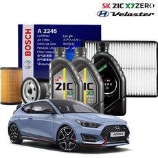 현대 벨로스터 ZIC X7 ZERO 엔진오일 세트 / 지크제로 오일필터 에어필터 엔진오일, 3