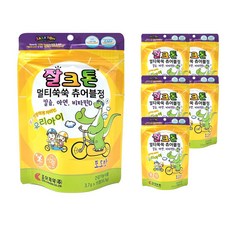 잘크톤 츄어블 멀티쑥쑥 포도맛 휴대용 파우치형 15정 x 6봉, 90정, 6개
