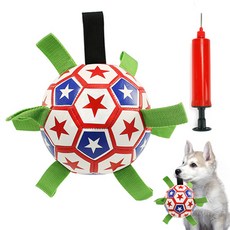 도매창고 애견 강아지 축구공 장난감 줄 끈달린공 물놀이 터그 놀이 노즈워크 스크랩볼 바운스 점볼 농구 공던지기 대형견 중형견 소형견, 스타 축구공15cm