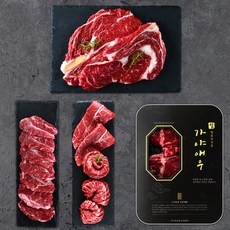 가야애우 국내산 냉장 소고기 구이용 실속세트A (꽃등심+업진살+부채살) 600g