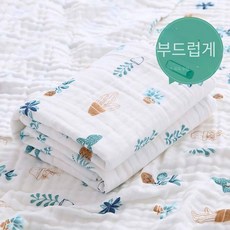 캐릭터 순면 6단 거즈 목욕 타월, 110*105cm, 고밀도 6 층 빗질-[큐잉 코끼리]]