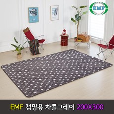 더 안 전자파없는 극세사 캠핑용전기장판 차콜그레이트리 캠핑전기매트, 200X300(점보형)