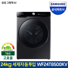 삼성전자 그랑데 세탁기 AI 이녹스 WF24T8500KV 24kg 방문설치, 블랙케비어