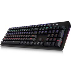 앱코 HACKER 축교환 측면 RGB 라이팅 이중사출 게이밍 기계식 키보드 청축, 블랙, K515, 일반형