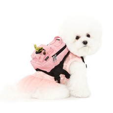 스니프 워싱스퀘어 하네스 겸용 간식 배변봉투 수납 백팩 (핑크), 1개, L