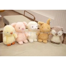 귀여운 모조 동물 병아리 부엉이 돼지 양 아기 카우보이 인형 어린이 달래다 인형 벨벳 장난감 귀엽다, 20cm, 작은 곰