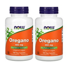 나우푸드 오레가노 450mg 식물성 캡슐 100정, 2팩