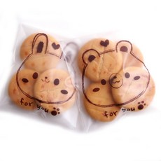 봄91 포유 애니멀 반투명 쿠키 봉투 세트 포유래빗 100p + 포유베어 100p, 1세트