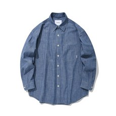 COVERNAT 오버핏 샴브레이 셔츠 블루 CO2103SH08BL