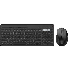 아이노트 멀티페어링 블루투스 키보드 마우스 세트, KM408RB, 일반형, BLACK
