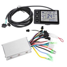 전동스쿠터 스로틀 소형전기차 24V/36V/48V 250W/350W 전기 자전거 컨트롤러 전자 스쿠터 브러시리스 LCD 디스플레이 패널 포함, 24-36V 250W 350W_1, 한개옵션1