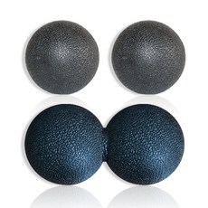 아이엠듀 마사지 싱글볼 2p + 땅콩 더블볼, 블랙, 1세트