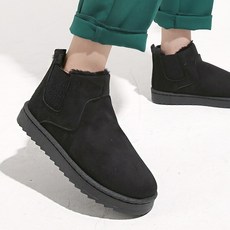 더힐라스트애비뉴 여성 겨울 털신발 방한화 첼시 양 털 퍼 앵클앵글 부츠 3cm