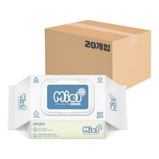 [소솜상점] 미엘 물티슈 블루 캡형 100매 X 20개 + 소솜물티슈