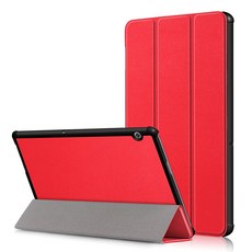 화웨이 미디어패드 T5 10 전용 스마트 커버 케이스, RED