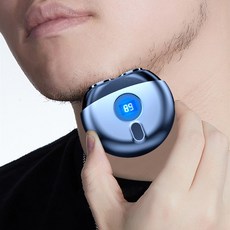 Windee 전기 면도기 미니 휴대용 전동 면도기 스마트 전력량 표시 전체 방수 2개 곡면칼그물 리필 USB충전식 수납백, 회색, 1062