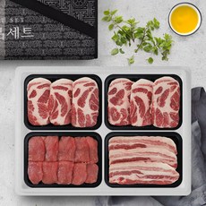 [보성녹돈] 한돈 실속구이선물세트 1.6kg(오겹살1팩+목살2팩+뒷다리살 1팩)팩당400g, 단품