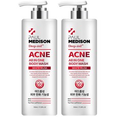 폴메디슨 딥레드 아크네 올인원 바디워시 화이트머스크향, 2개, 510ml