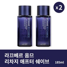 [본사정품] 1+1 라끄베르 옴므 리차지 애프터 쉐이브 185ml 2개 세트 촉촉한 보습 스킨 케어, 185ml × 2개