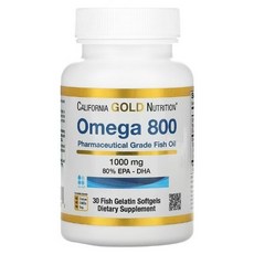 캘리포니아골드뉴트리션 오메가800 의약품등급 피쉬오일트라이글리세라이드 형태 1 000mg, 30소프트젤, 2개