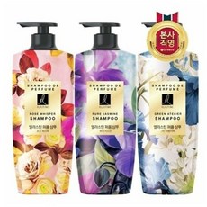 LG생활건강 엘라스틴 퍼퓸 샴푸 600ml x 3개(로즈위스퍼/퓨어자스민/그린아뜰리에 택1), 퓨어자스민 600ml 3개