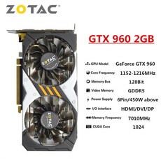 그래픽카드 비디오카드 zotac gtx 1650 1660 1060 1050ti 6gb 1050 ti 3gb 4gb 1660s 슈퍼 비디오 gpu 데스크탑 pc 컴퓨터 게임, 조탁 960 2g