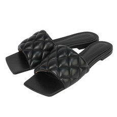 보테가베네타 패딩 플랫 샌들 627710 VBRR0 1000 BLACK [BTS001bk]
