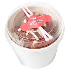 피크닉하우스 일회용 종이그릇 350ml + 투명 뚜껑 세트 20p + 맛있게드세요 빨강 스티커 20p + 핑크 포크 20p, 1개