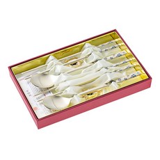 테이블아트 크로버 티타늄 거북 부부 세트, 6p (스푼 2p, 젓가락 2p, 수저받침 2p), 1개