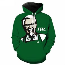 KFC 조부모 3D 인쇄 후드티 운동복 남성 남자 힙합 Streetwear 긴소매 풀오버 Tracksuits Hombre