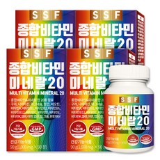순수식품 종합 멀티 비타민 미네랄 20종, 90정, 4개
