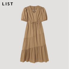 LIST_02 [리스트] 코튼 셔링 리본 원피스_TWWOPM62060_CA