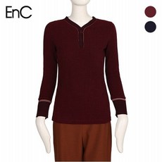 이엔씨 (EnC) 배색 니트 티셔츠(ENLW84V63W)