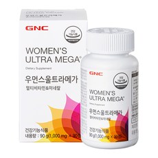 GNC 우먼스 울트라 메가 멀티 비타민앤 미네랄 90정, 1개