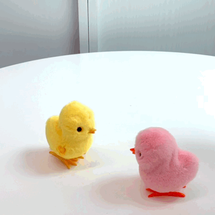 크앤비 KC인증 움직이는 걸어다니는 노랑병아리 핑크병아리 태엽 인형 반려동물 고양이 장난감, 2.핑크병아리(1개)