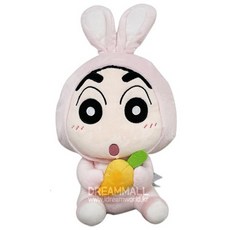짱구 토끼 코스튬 인형 핑크 25cm 애착 동물