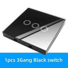 전자식스위치 스위치콘센트 전기스위치 433mhz rf 무선 터치 버튼 스위치 유리 벽 패널 켜기 끄기 원격 제어 스위치 작동 수신기 가전 제품, 블랙쓰리갱