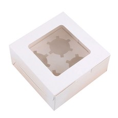 투명창 머핀 상자 컵케이크 타르트 (10P), T-화이트 4구