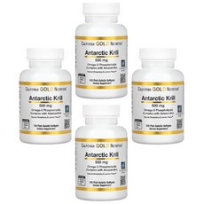 캘리포니아골드뉴트리션 남극 크릴오일 500mg 아스타잔틴 오메가3 인지질 120캡슐, 4개