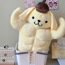 머슬 폼폼푸린인형 대형 근육 애착인형 귀여운 재밌는 쿠션 58cm, 근육 폼폼푸린, 약 58cm
