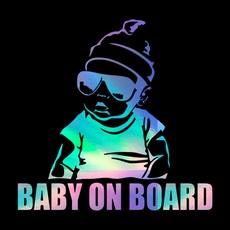 BABY ON BOARD 자동차 오프로드 SUV 캠핑 포인트 스티커, M, YELLOW