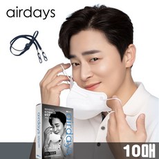 에어데이즈 슬림핏 KF94 초박형 얇은 새부리형 마스크 특대형 대형 중형 소형 스트랩 얼큰이 10매, 중형 X 화이트 X 10매 + 스트랩
