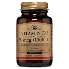 솔가 비타민 D3 (콜레칼시페롤) 1000IU 타블렛, 180개입, 1개