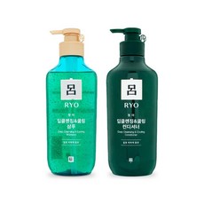 려 려 청아 딥클렌징 쿨링 샴푸+컨디셔너 린스 550ml 단품세트, 수량 1세트(샴푸+컨디셔너)