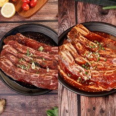 달달갈비 양념LA갈비1kg+매운양념LA갈비1kg 미국산 소갈비, 1세트, 2kg