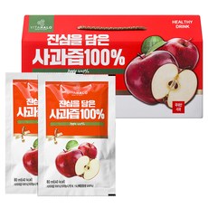 비타할로 진심을 담은 사과즙 100%, 80ml, 30개입