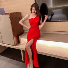 cs mall 여성 오프숄더 트임 섹시 롱원피스 ly1924