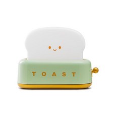 밝기조절 SMILE TOAST LED 무드등 타이머기능 USB충전식 무선 수유등 취침등, 그린