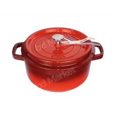 인테리어 스타우브 STAUB 꼬꼬떼 무쇠 냄비 인덕션 무쇠솥 솥밥 3.8L 2.2L 2L, 옵션 값, 18cm 체리 레드