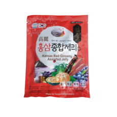 홍삼젤리 6년근발효흑삼젤리 홍삼블루벨리젤리 홍삼호박제리 고려홍삼종합제리, 150g